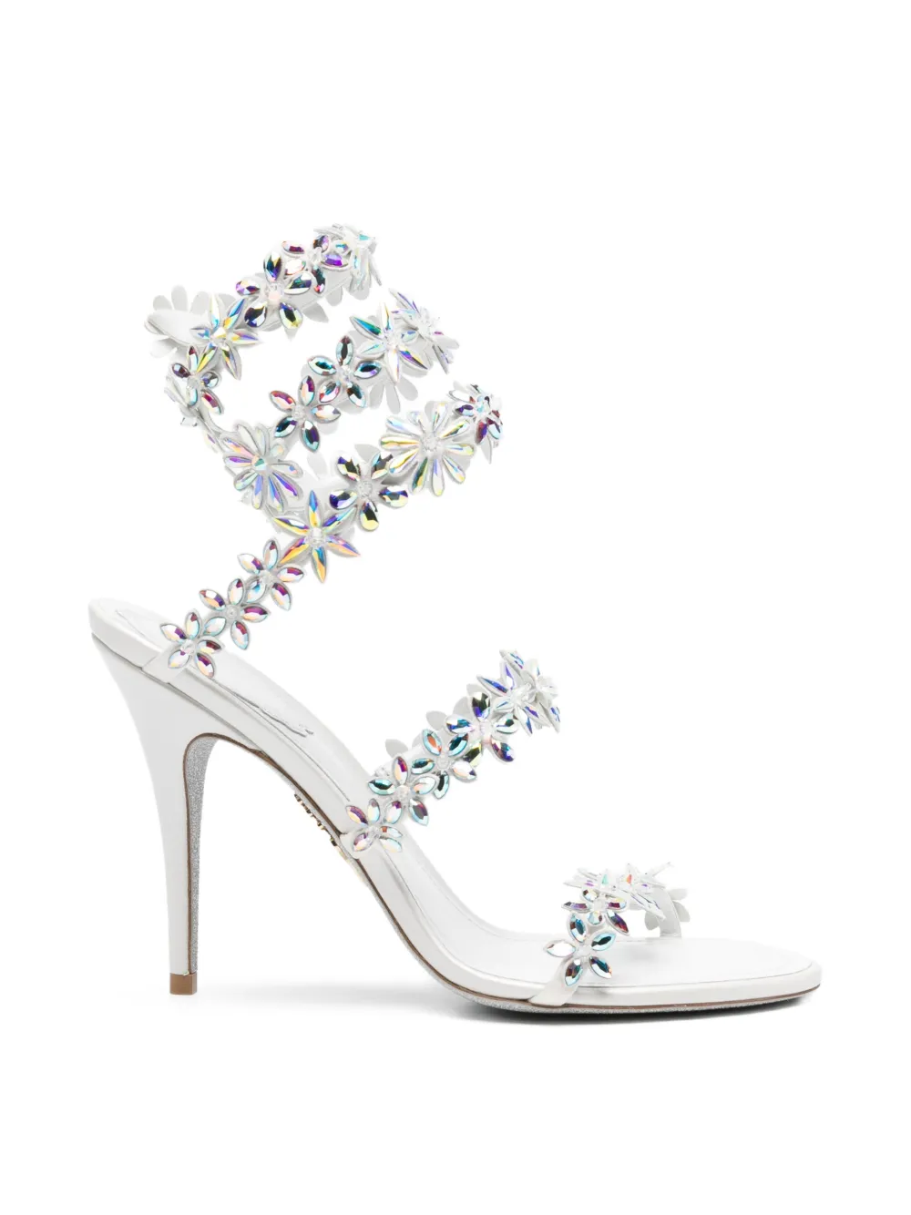 René Caovilla Eva floral-embellished sandals - Bianco