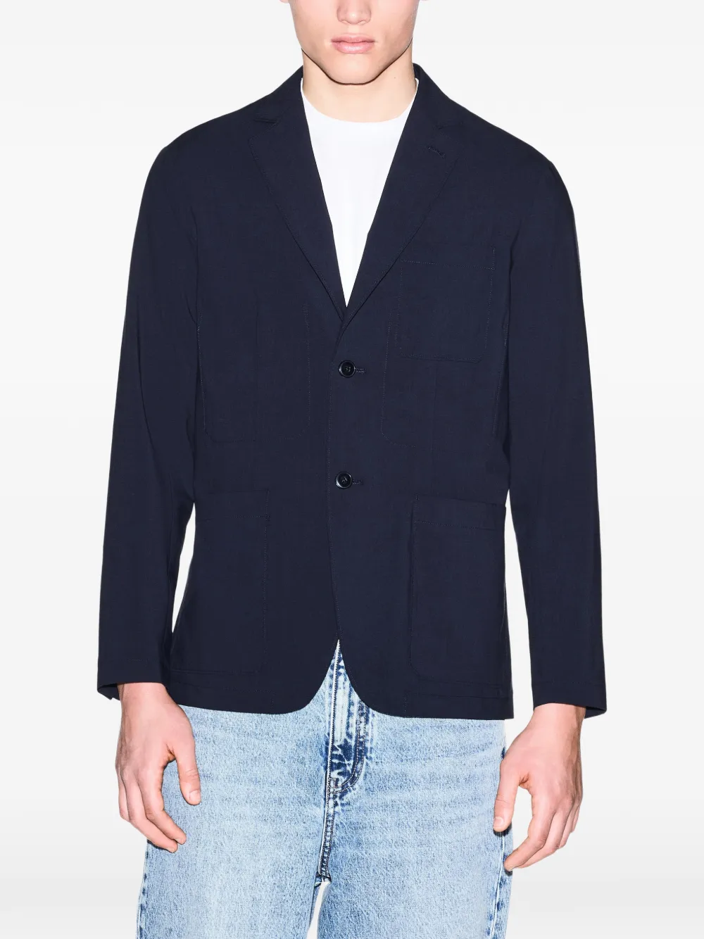 Armani Exchange Blazer met enkele rij knopen Blauw