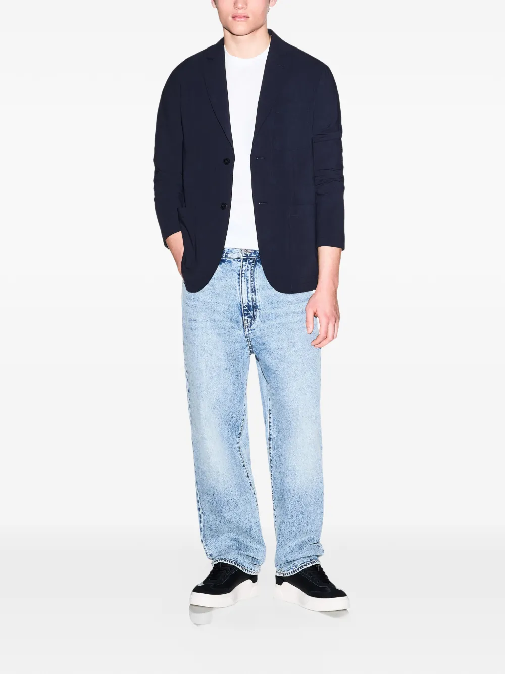 Armani Exchange Blazer met enkele rij knopen Blauw
