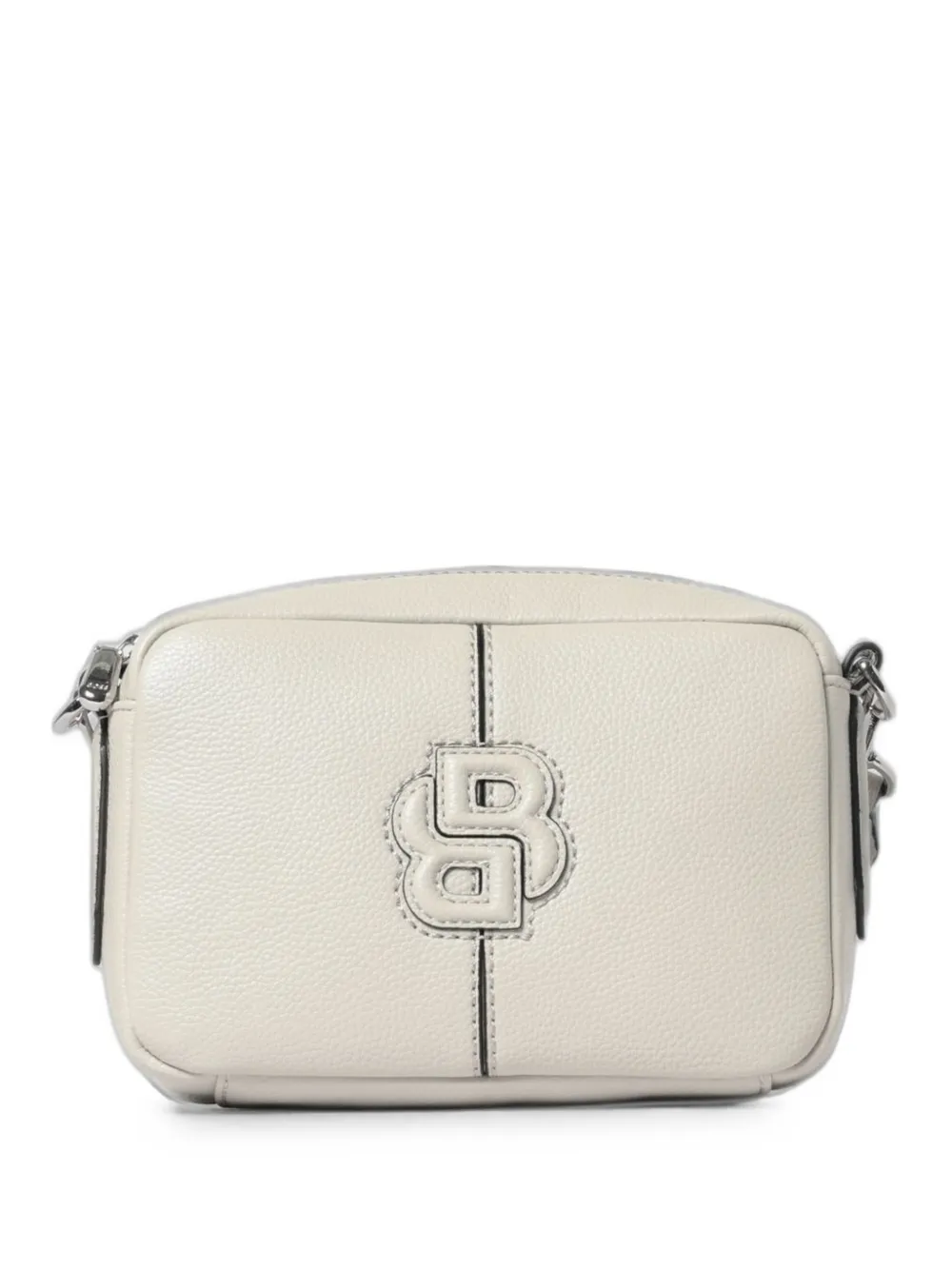 BOSS logo-plaque pebbled-effect shoulder bag - Toni neutri