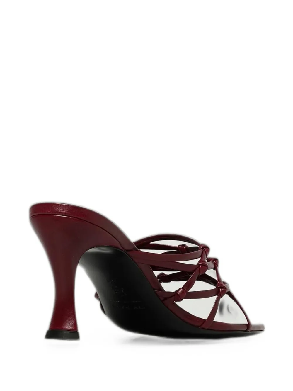 BY FAR Malaya Sour knotted leather sandals Rood