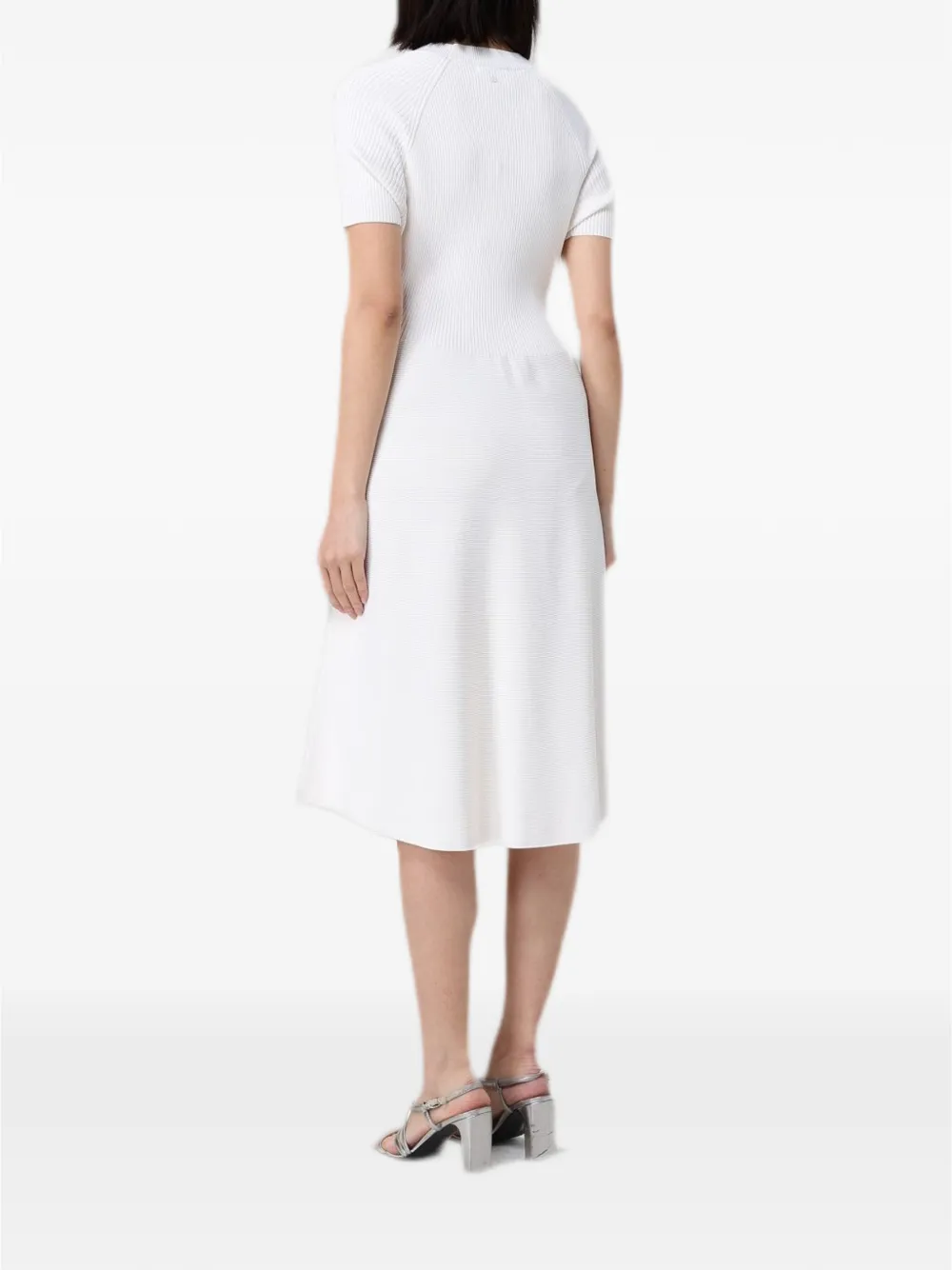Emporio Armani Ribgebreide jurk Wit