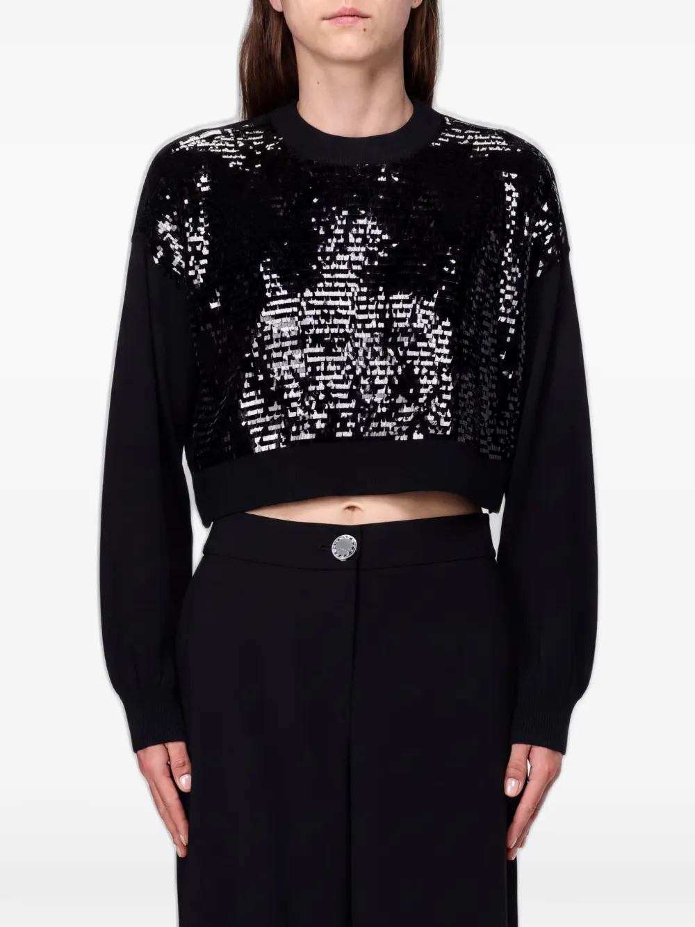 Emporio Armani Pullover mit Pailletten - Schwarz