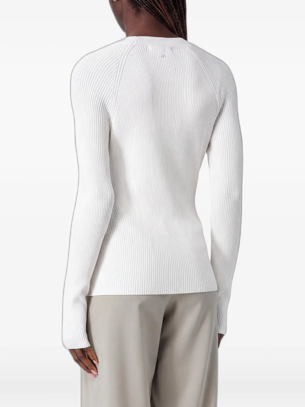 Emporio Armani Geribbelde sweater Wit