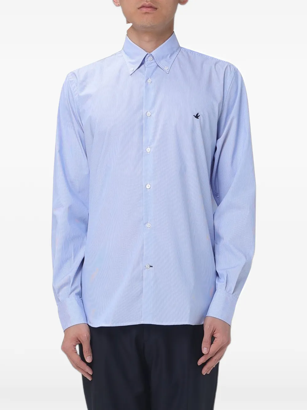 BROOKSFIELD striped poplin shirt - Blu