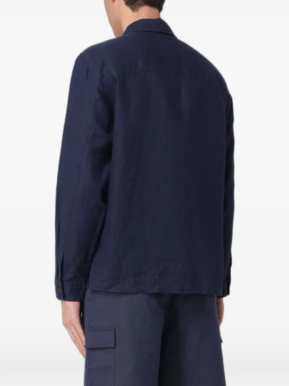 Colmar Linnen overhemd met borstzak Blauw