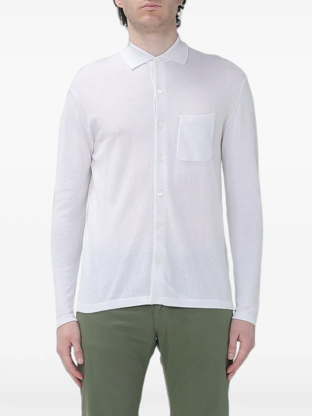 BROOKSFIELD button-up chest-pocket cardigan - Bianco