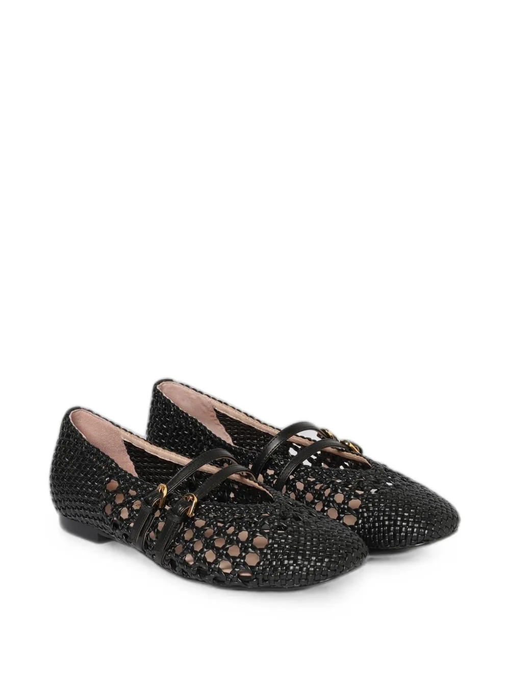 Coccinelle Risako woven-design ballet flats Zwart