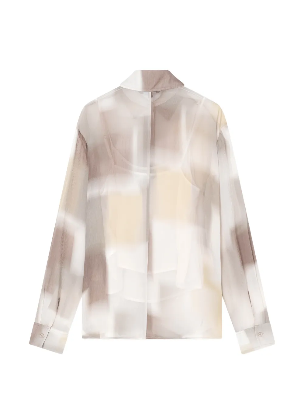 Emporio Armani Blouse met abstracte print Beige