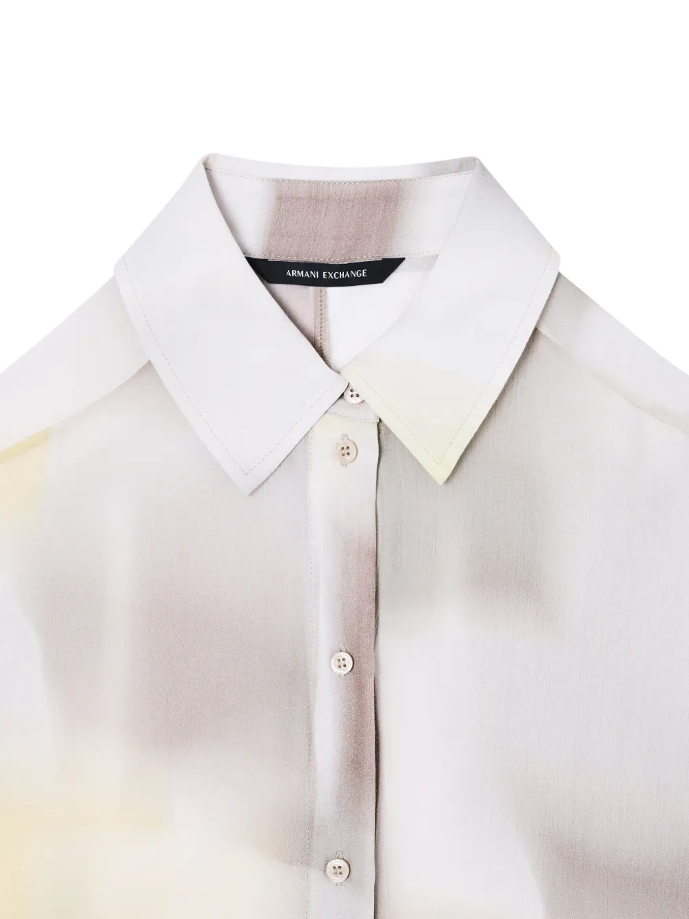 Emporio Armani Blouse met abstracte print Beige