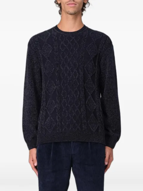 Emporio Armani cable-knit diamond-pattern sweater