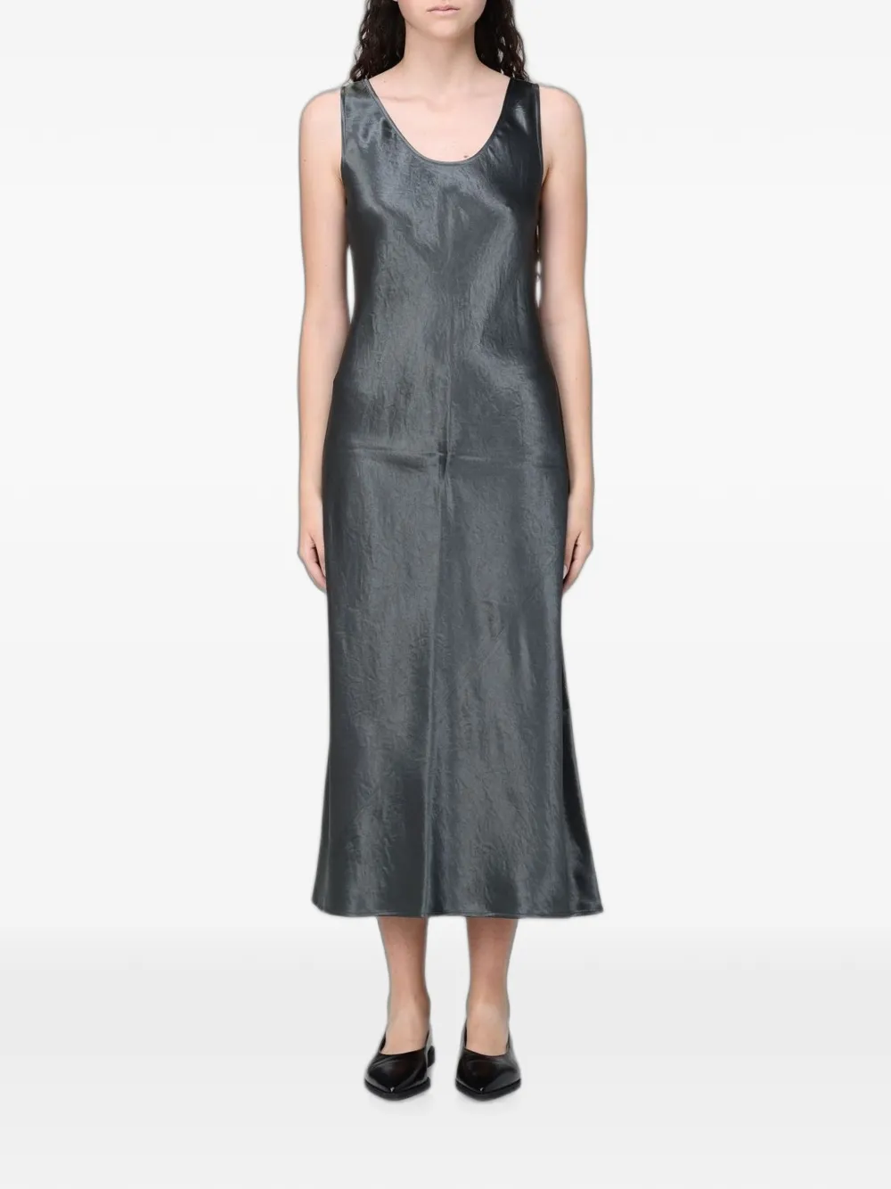 Max Mara satin midi dress - Grigio