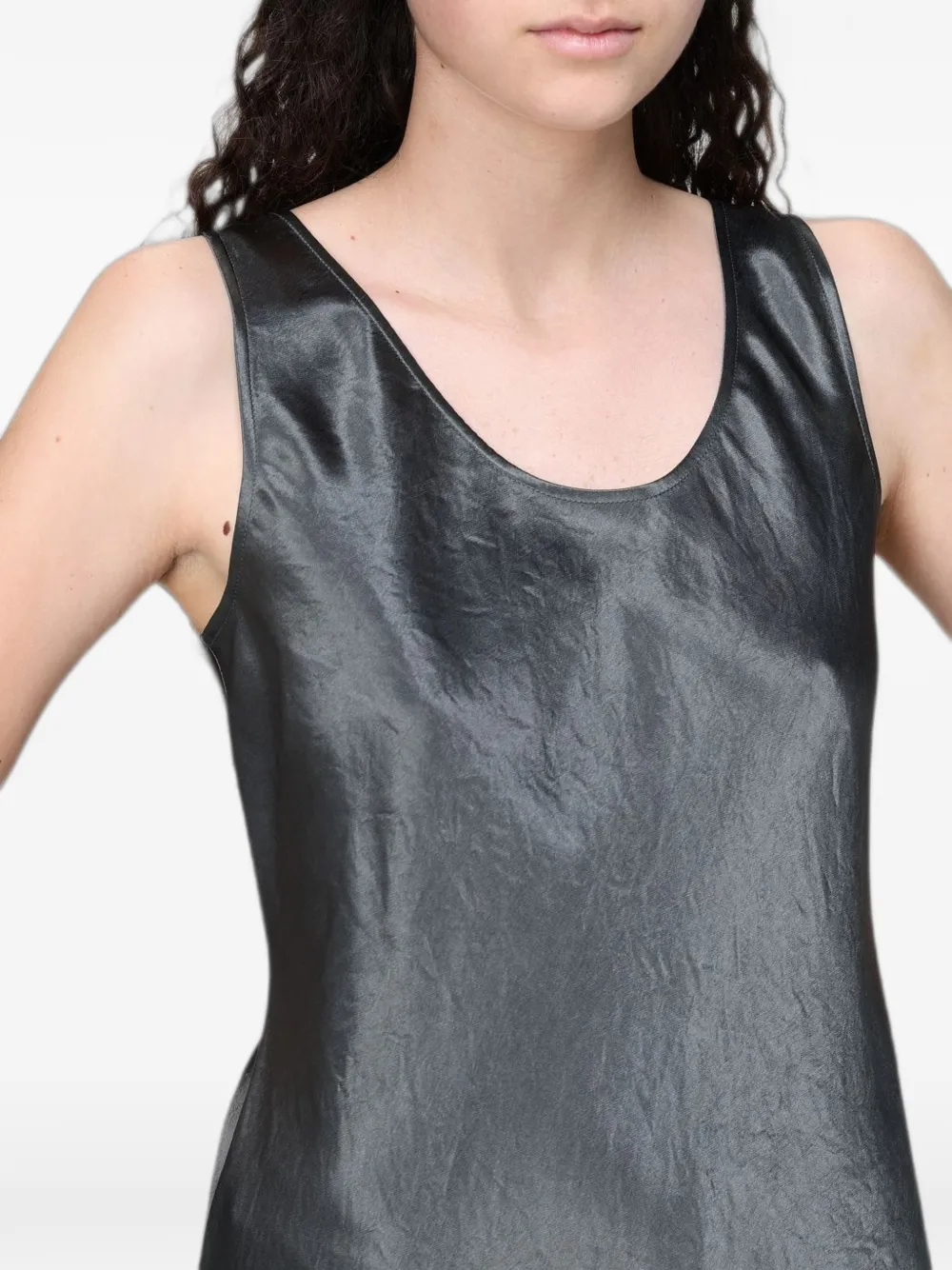 Max Mara Satijnen midi-jurk Grijs
