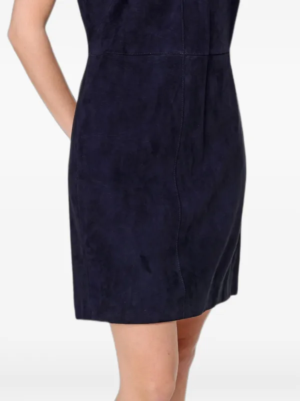 blue suede bodycon dress BOSS Mini | What shoes and accessories group:Riding Club cinching the form Size:42 / UK 8 / US 9