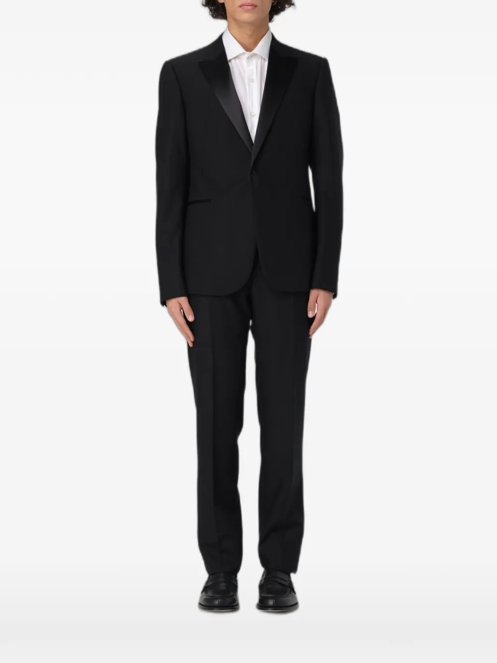 Emporio Armani peak-lapel single-breasted suit - Nero