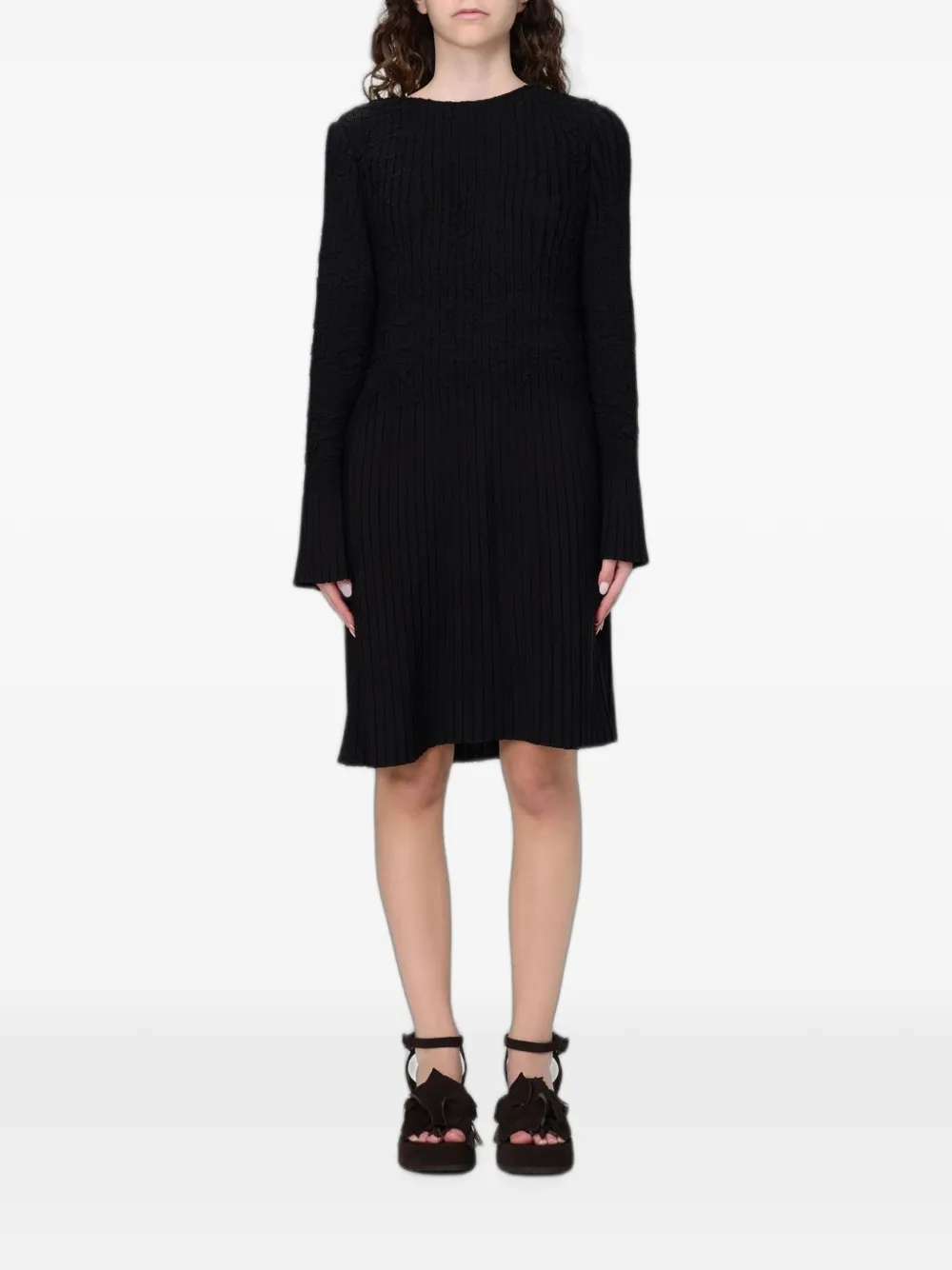 BOSS ribbed midi dress - Nero
