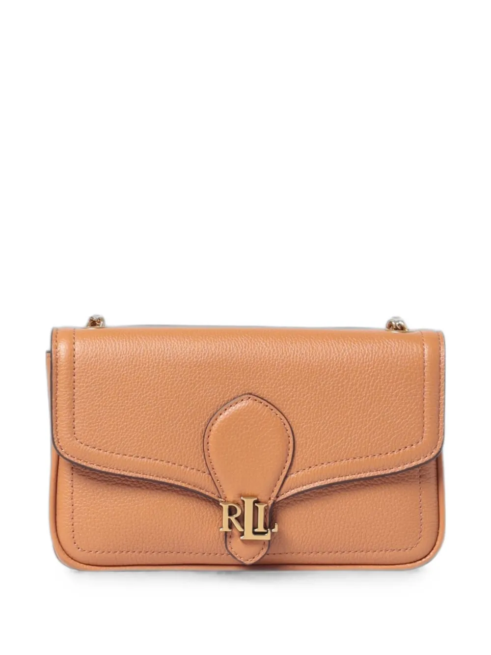 Lauren Ralph Lauren logo-plaque grained shoulder bag - Marrone