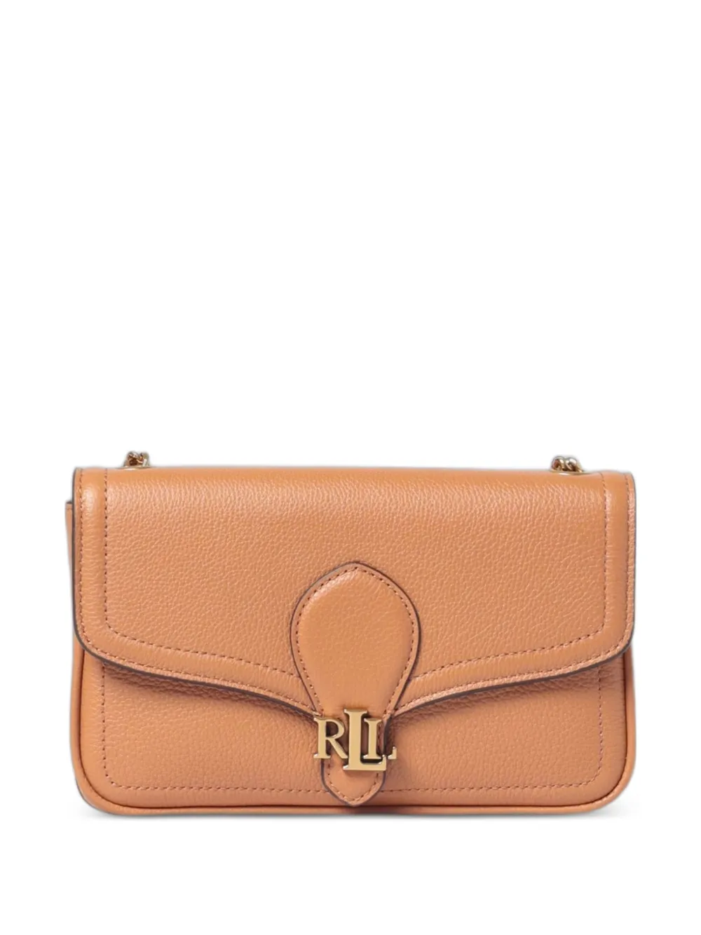 Lauren Ralph Lauren logo-plaque grained shoulder bag - Marrone