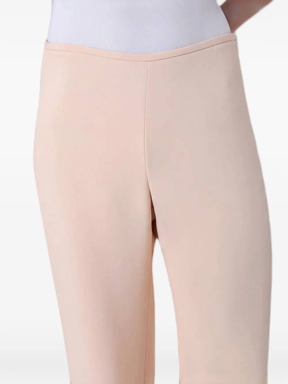 Emporio Armani Palazzo Trousers Essential in Crepe with High Waist in Neutrals, view 3