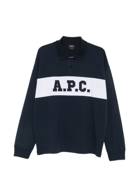 A.P.C. logo-print long-sleeve polo shirt