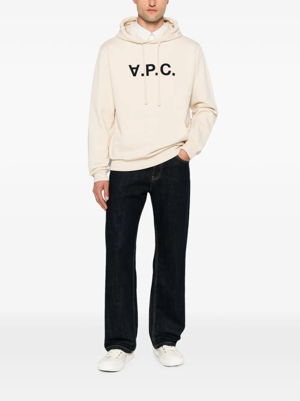 A.P.C. Hoodie met logoprint Beige