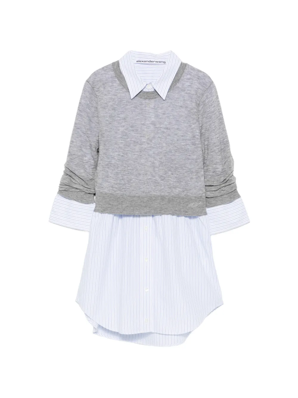Alexander Wang layered-design logo-embroidered sweater - Grau