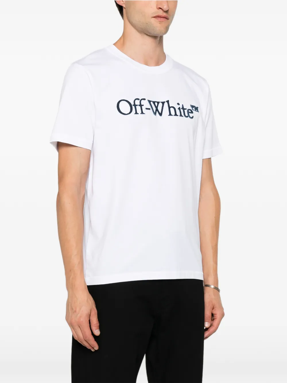 Off-White Katoenen T-shirt met geborduurd logo Wit