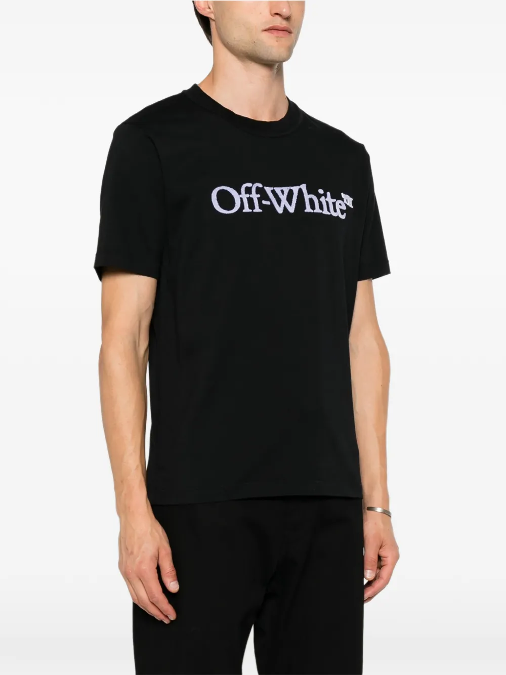 Off-White Katoenen T-shirt met geborduurd logo Zwart