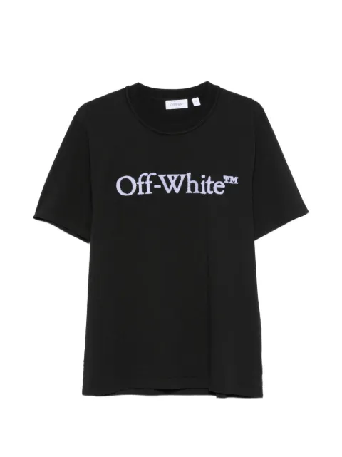 Off-White logo-embroidered cotton T-shirt
