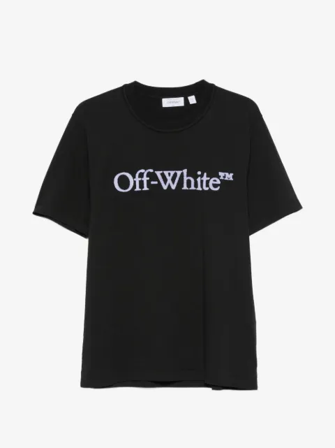 Off-White logo-embroidered cotton T-shirt