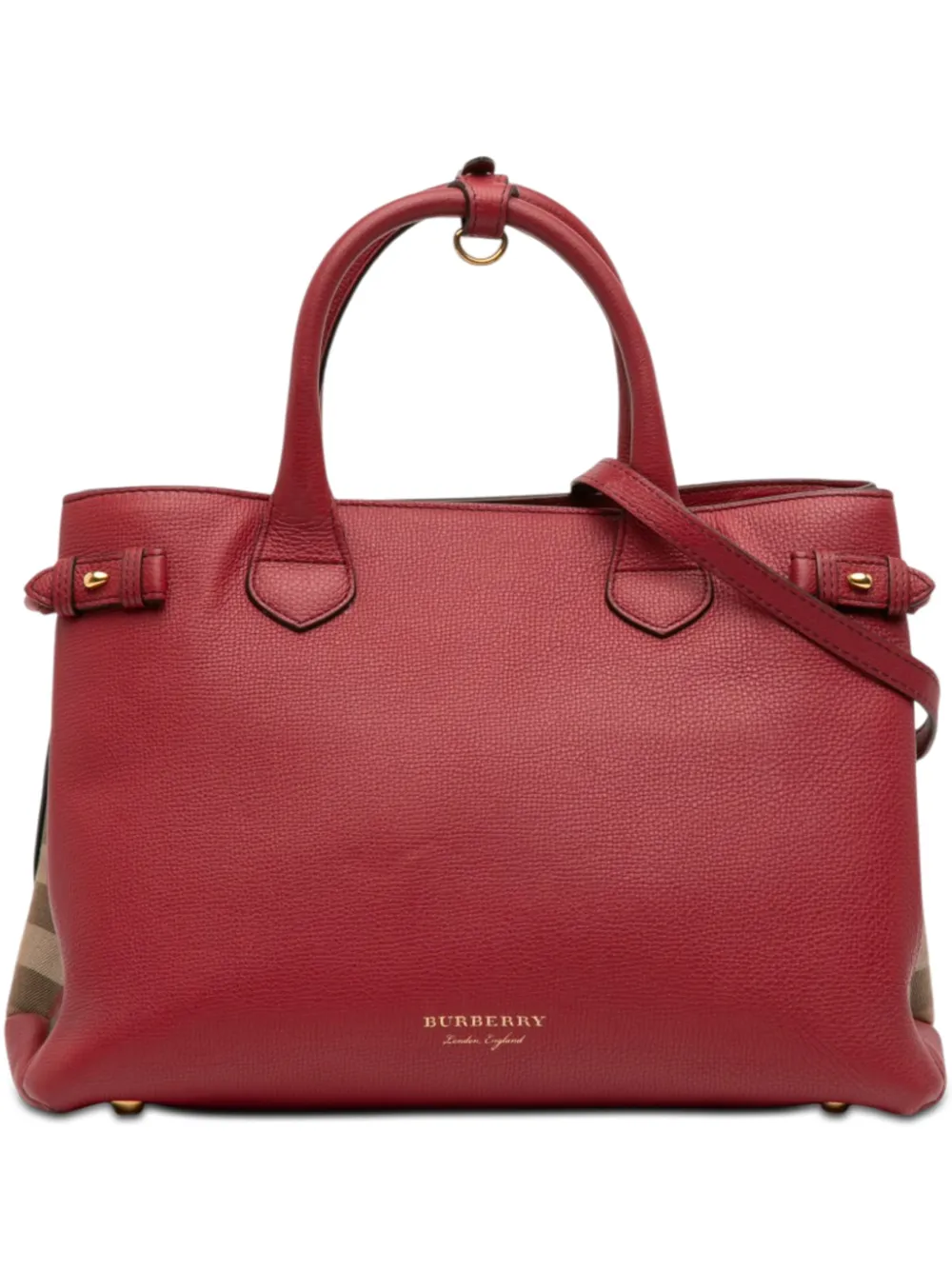 Burberry Pre-Owned Borsa a tracolla House Check Banner media in pelle 2000-2017 - Rosso