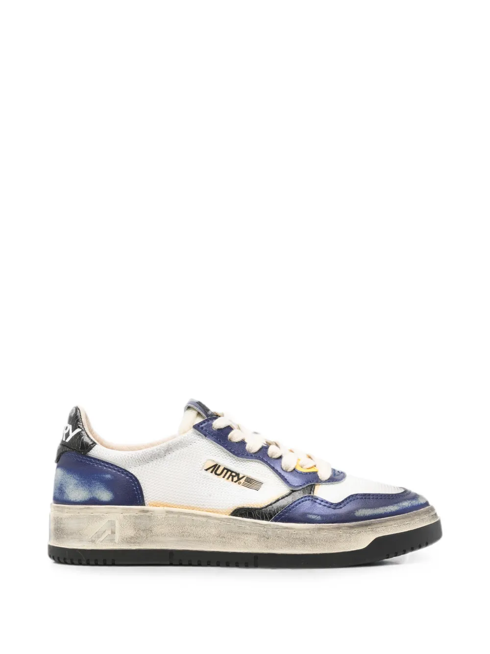 Autry distressed-effect leather sneakers - Weiß