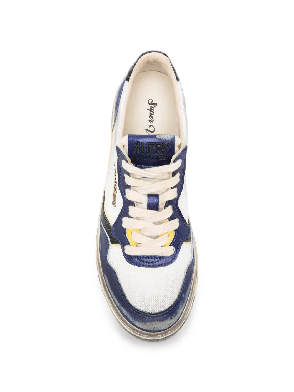 Autry distressed-effect leather sneakers Wit