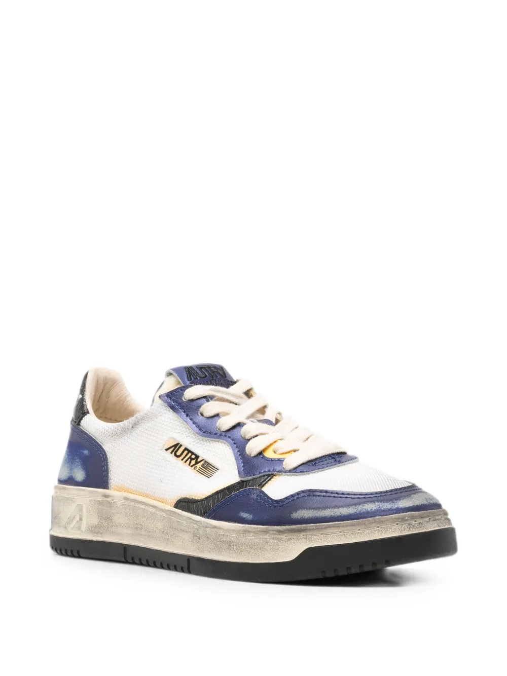 Autry distressed-effect leather sneakers Wit