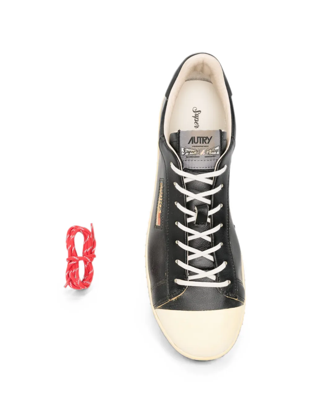 Autry Dallas low super sneakers in black leather Zwart