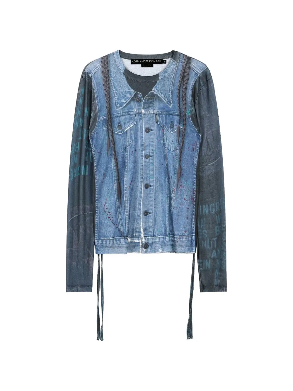 Andersson Bell Trompe l'oeil T-shirt met lange mouwen Blauw
