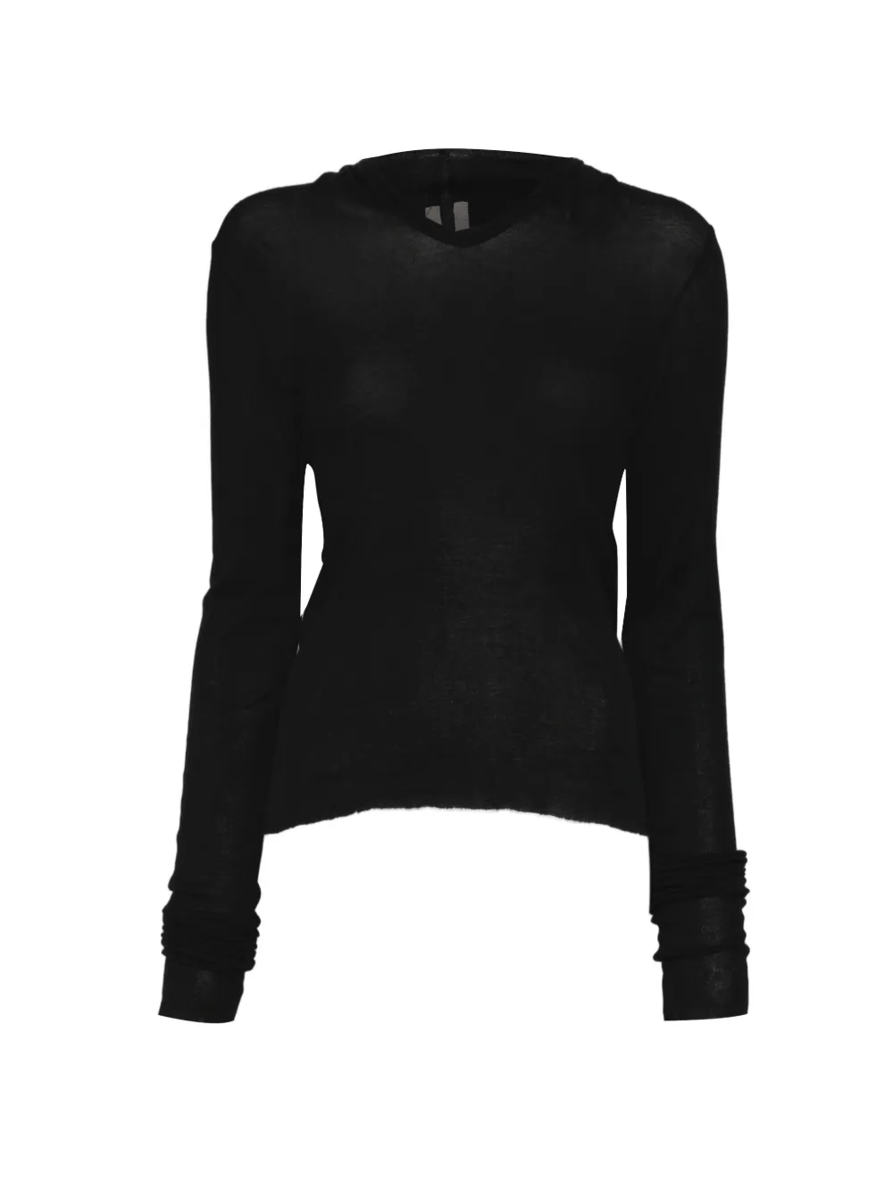 Rick Owens Top semi trasparente a maniche lunghe - Nero