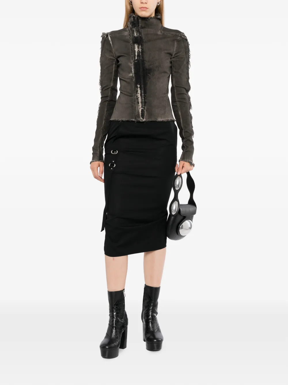 Rick Owens Jack met franje afwerking Grijs
