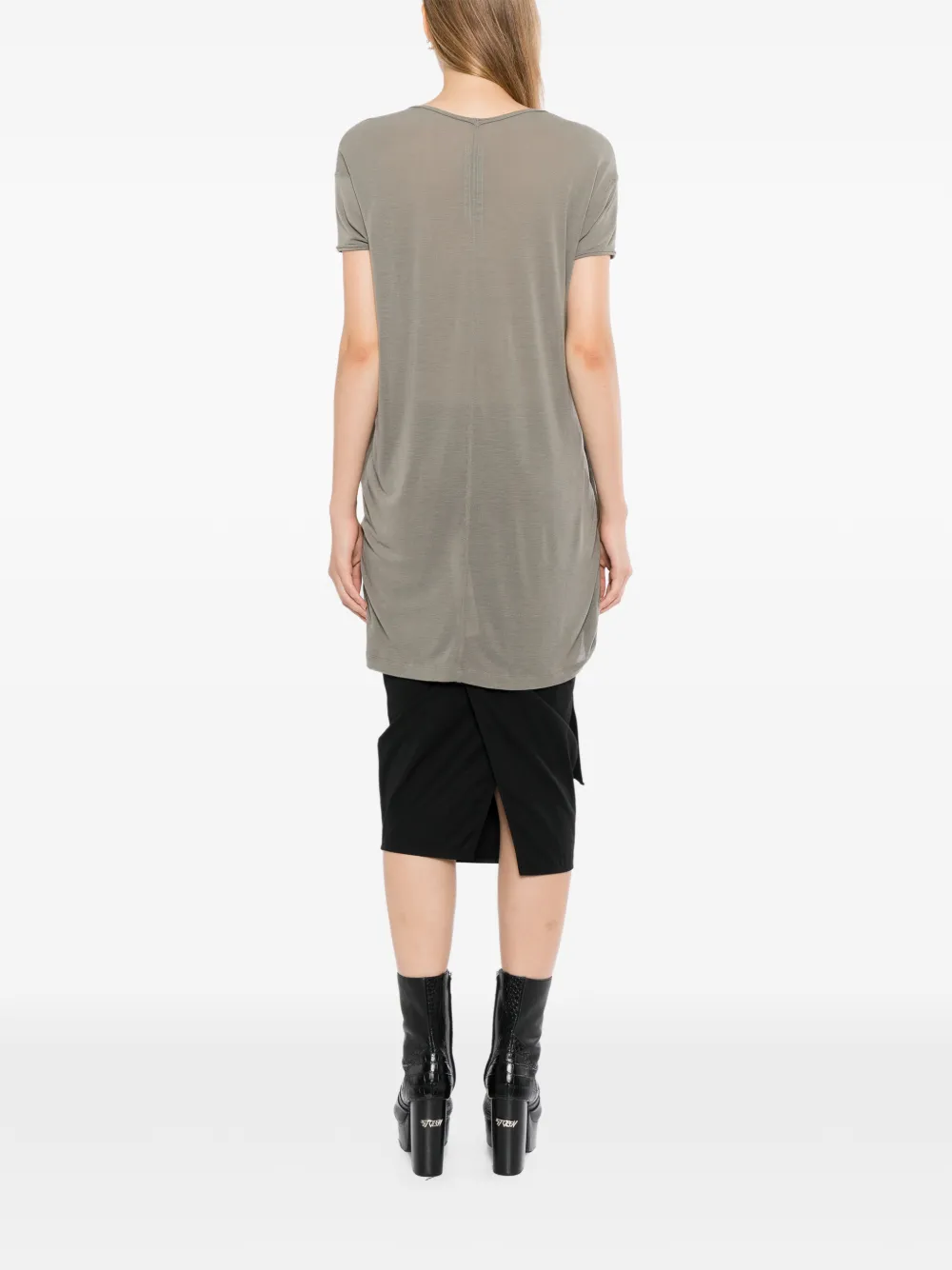 Rick Owens draped V-neck T-shirt Grijs