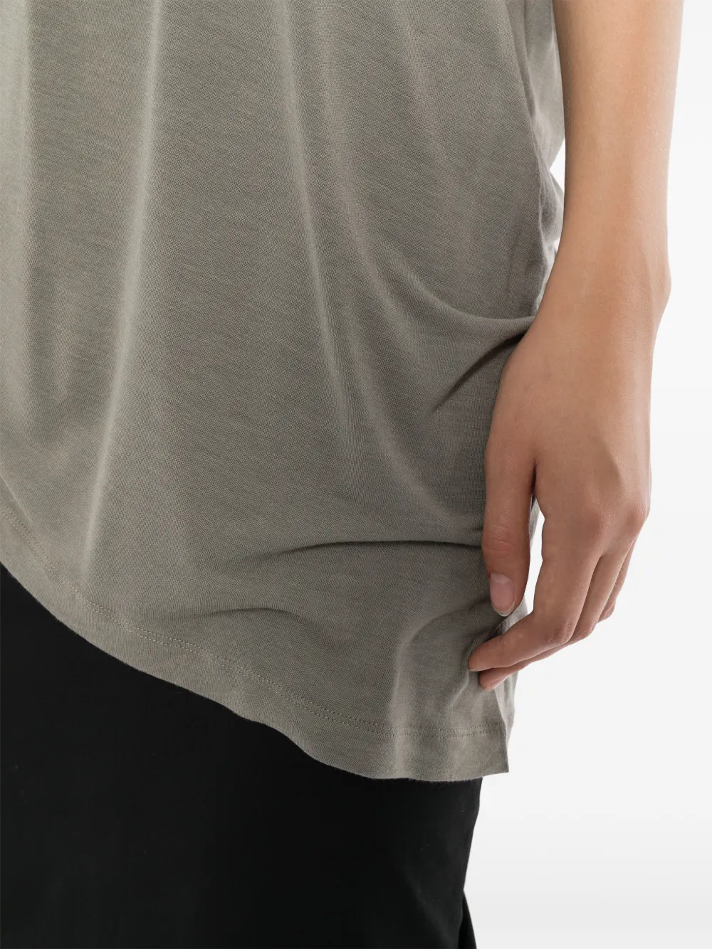 Rick Owens draped V-neck T-shirt Grijs