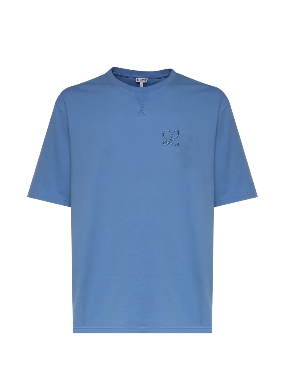LOEWE initial-embroidered T-shirt - Blu