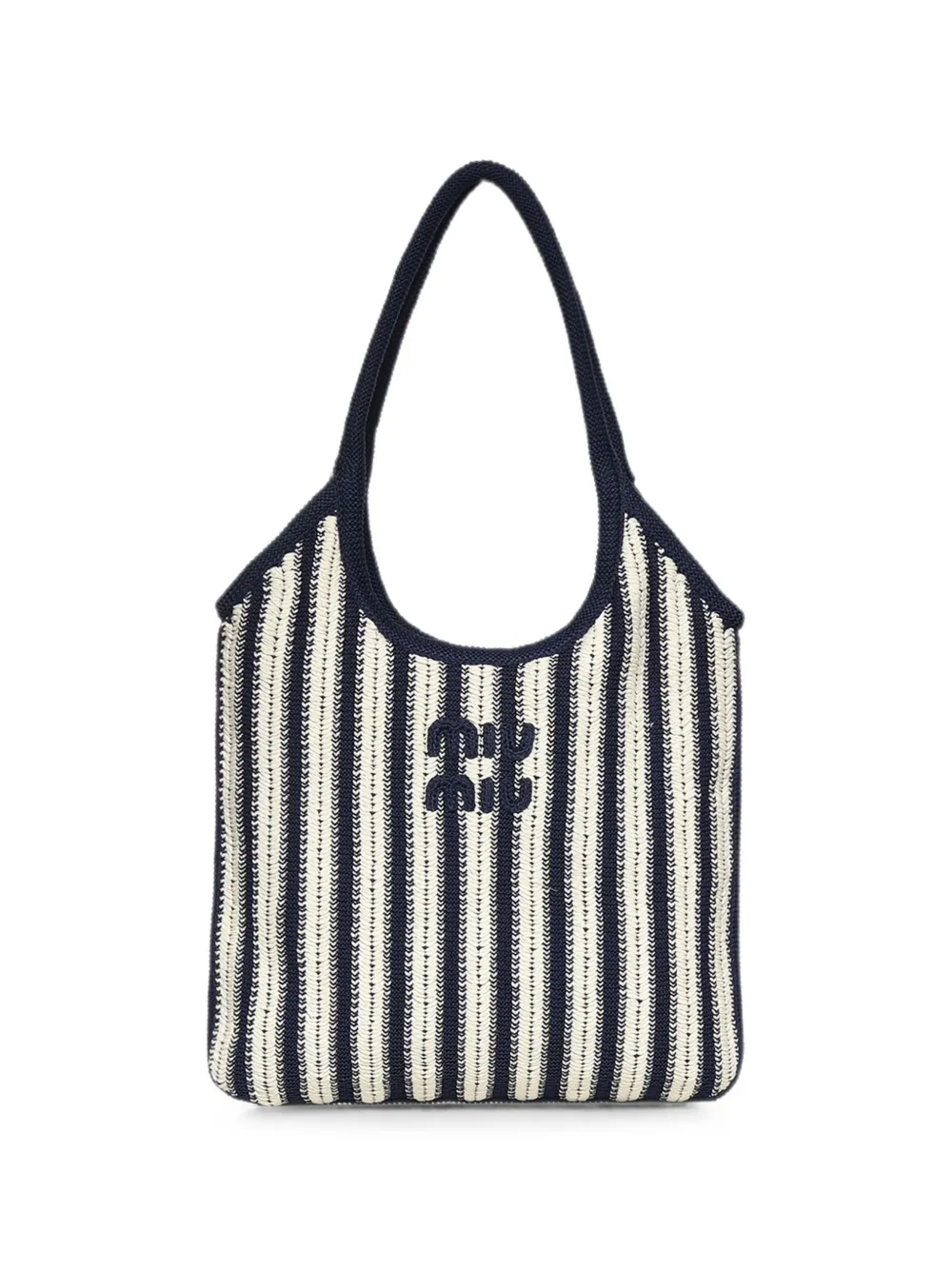 Miu Miu Ivy crocheted striped tote bag - Blue