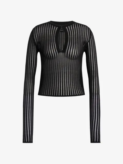 DONDUP pull à effet de transparence et découpes