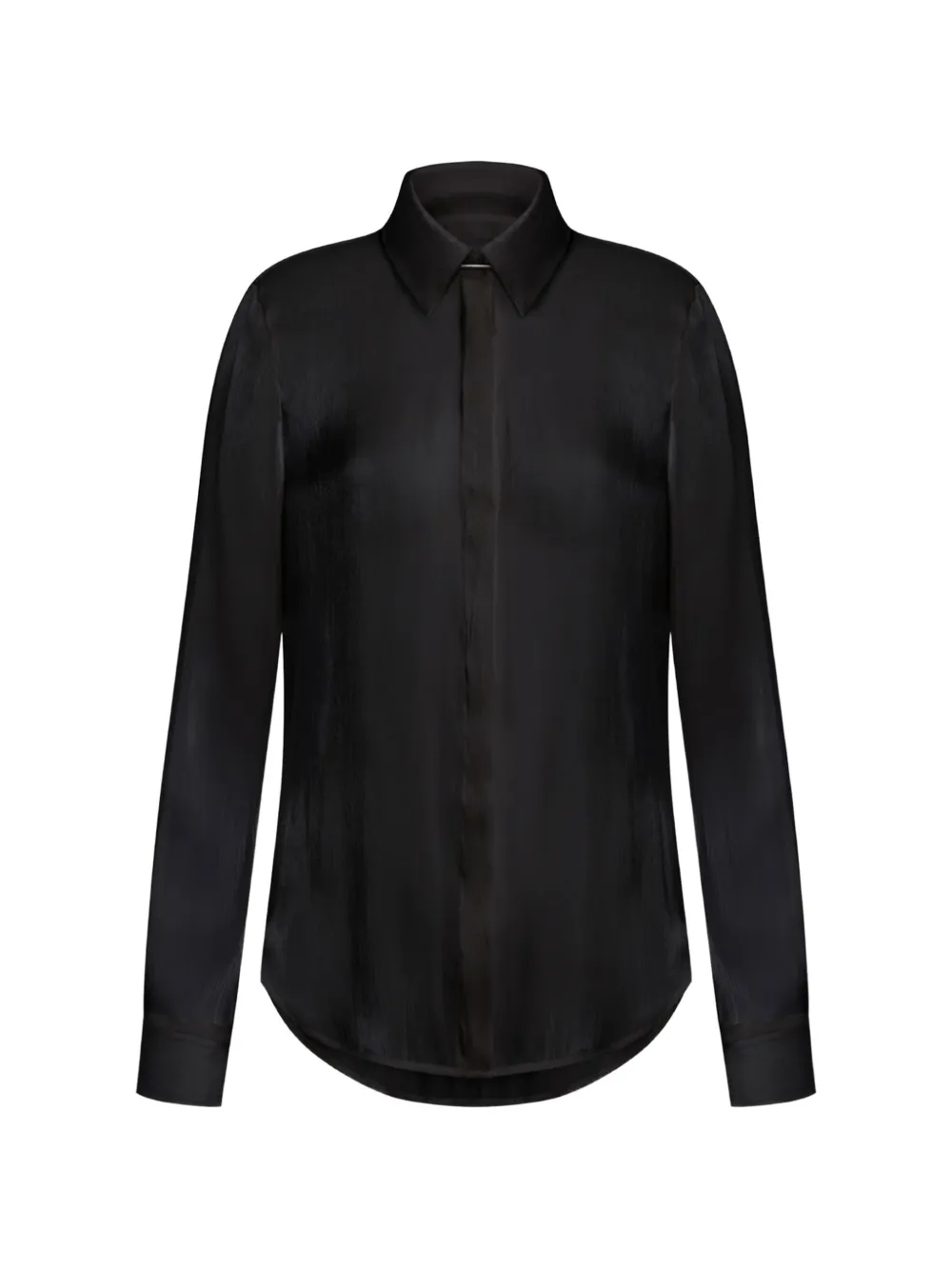 DONDUP satin-finish long-sleeve shirt - Nero