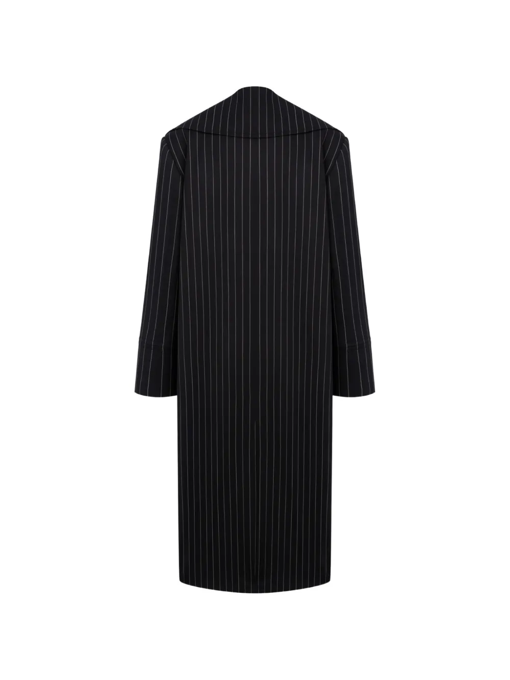Dondup Pinstripe-pattern Double-breasted Coat In Black