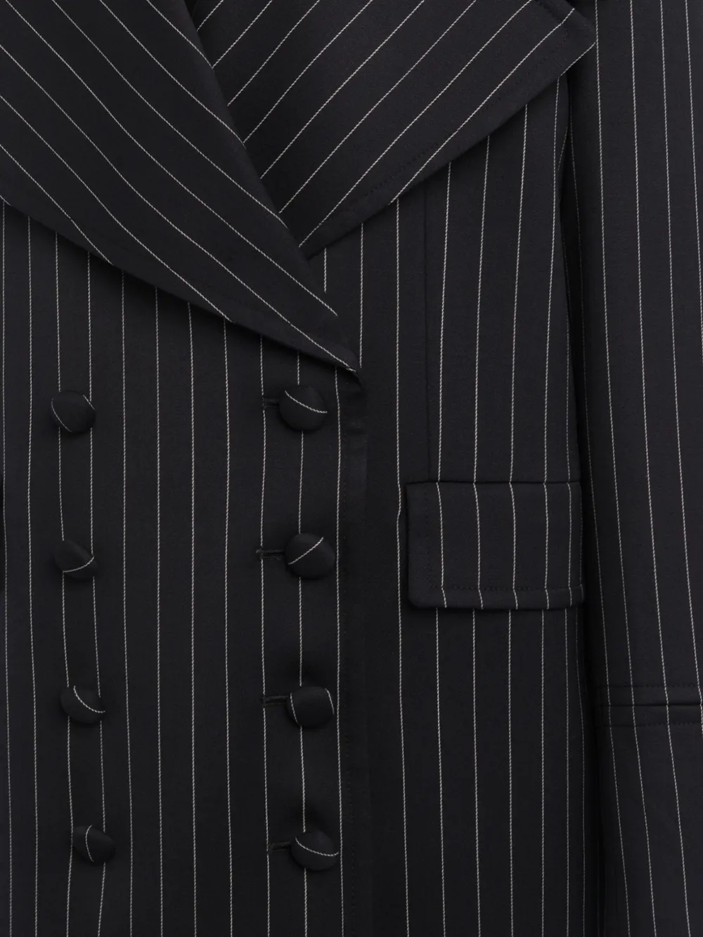 Dondup Pinstripe-pattern Double-breasted Coat In Black