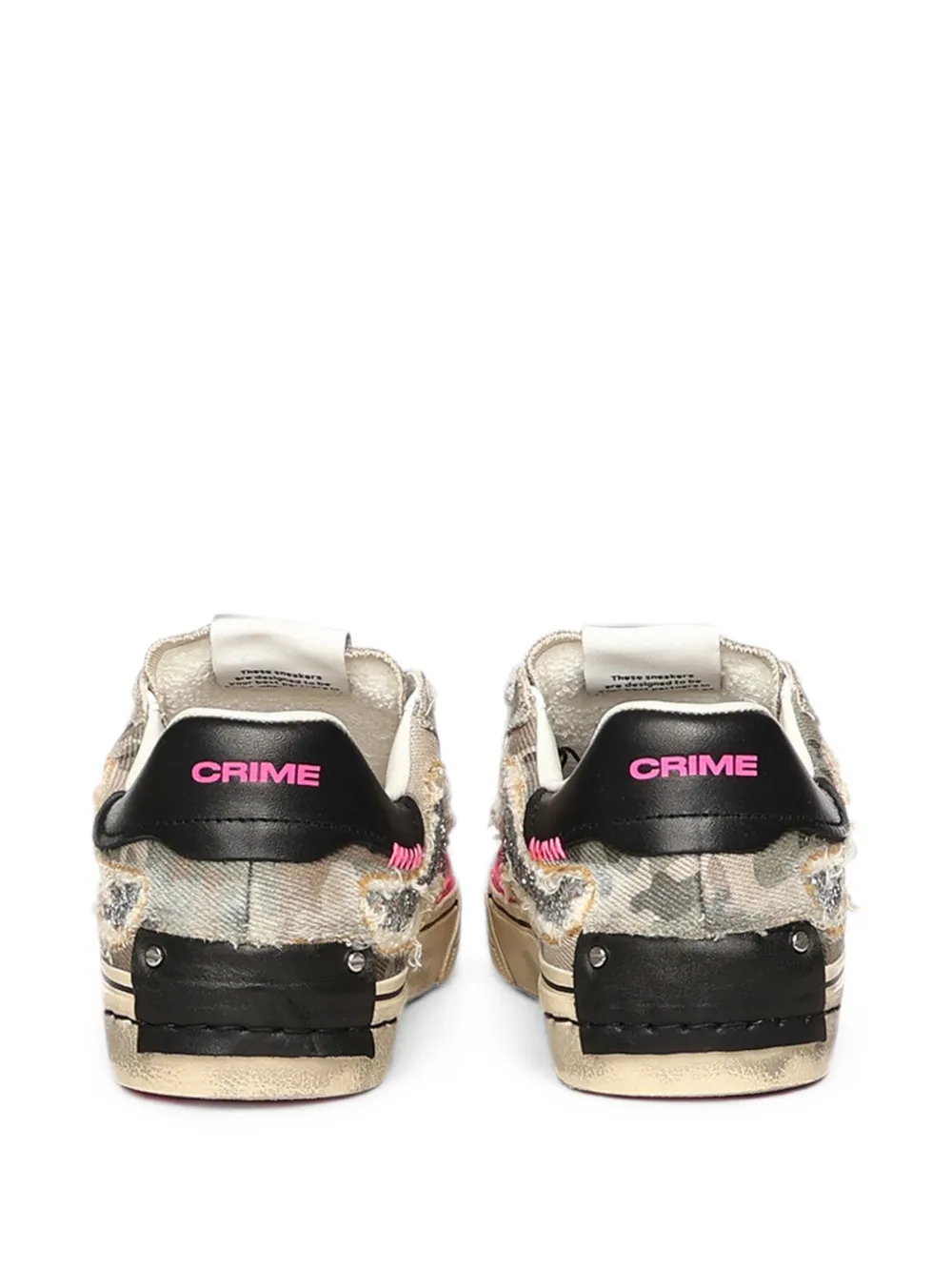 Crime London glitter-embellished camouflage-print sneakers Grijs