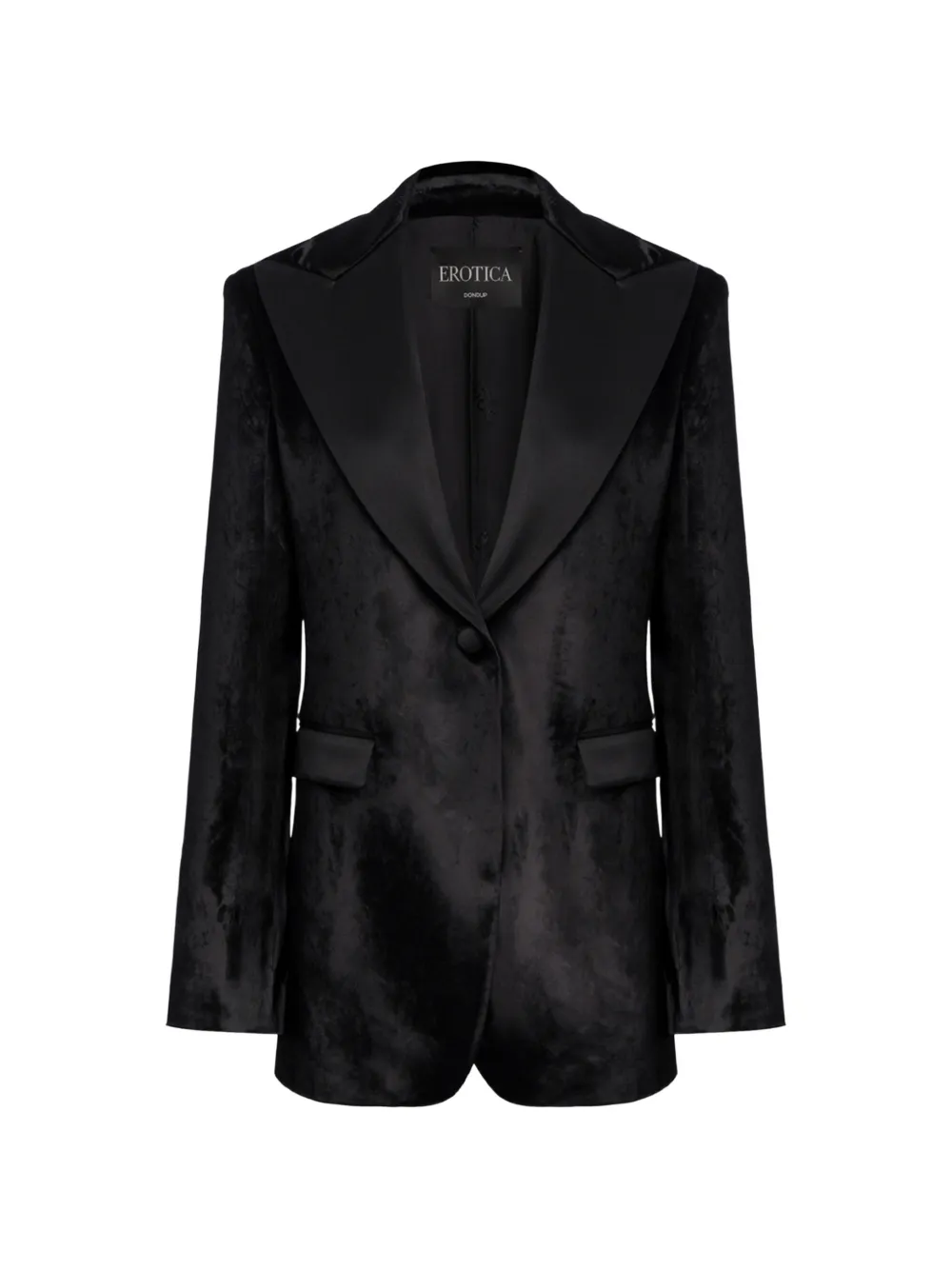 DONDUP velvet peak-lapel blazer - Nero