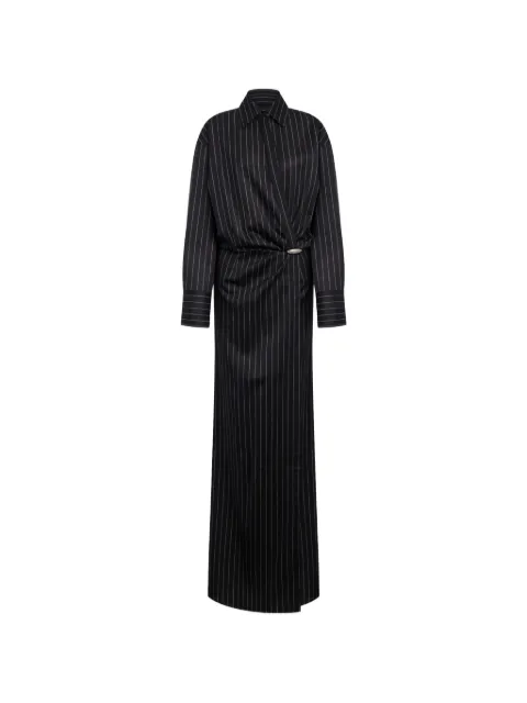 DONDUP pinstripe wrap-style maxi dress