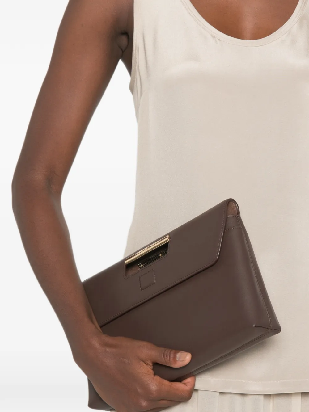 Furla Envelope leren clutch Bruin